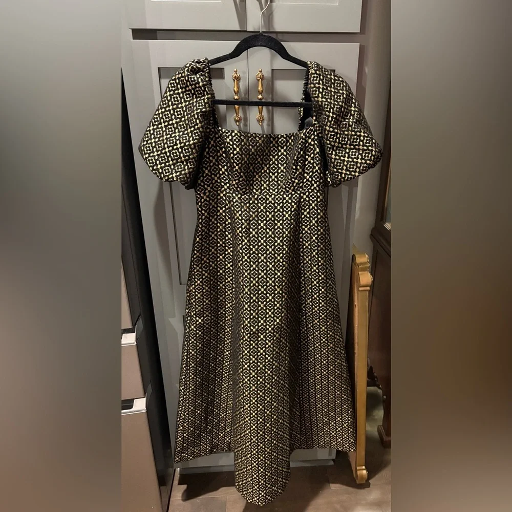 Hill House The Matilda Dress in Metallic Brocade - Picture 3 of 5